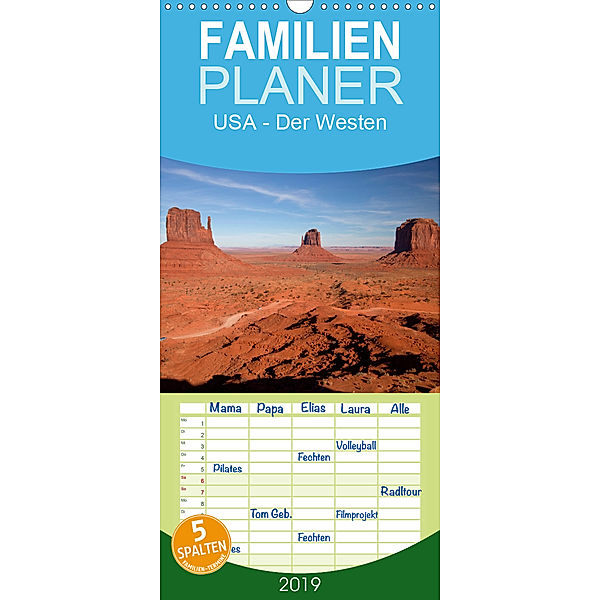 USA - Der Westen - Familienplaner hoch (Wandkalender 2019 , 21 cm x 45 cm, hoch), Peter Schickert