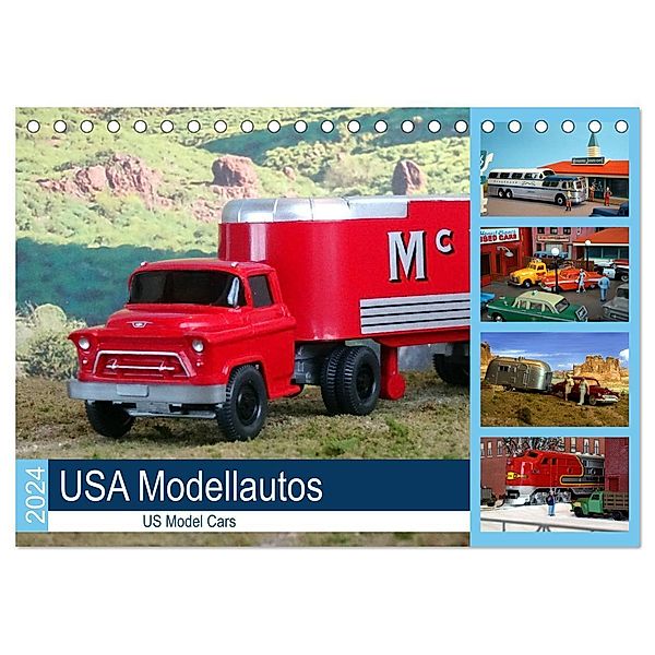 USA Modellautos (Tischkalender 2024 DIN A5 quer), CALVENDO Monatskalender, Klaus-Peter Huschka