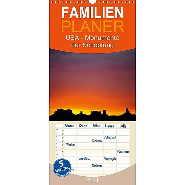 USA - Monumente der Schöpfung - Familienplaner hoch (Wandkalender 2021 , 21 cm x 45 cm, hoch), Michael Weber