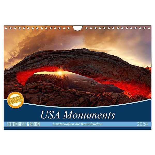 USA Monuments - Landschaften die beeindrucken (Wandkalender 2024 DIN A4 quer), CALVENDO Monatskalender, Michael Rucker