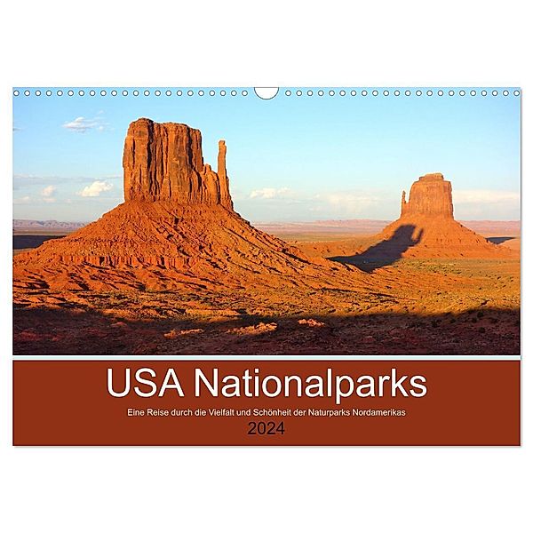 USA Nationalparks - Eine Reise durch die Vielfalt und Schönheit der Naturparks Nordamerikas (Wandkalender 2024 DIN A3 quer), CALVENDO Monatskalender, Piera Marlena Büchler