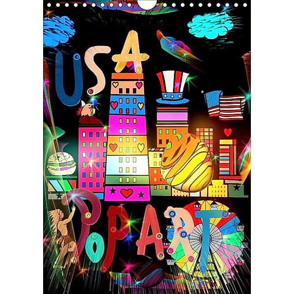 USA Pop Art by Nico Bielow (Wall Calendar 2021 DIN A4 Portrait), Nico Bielow