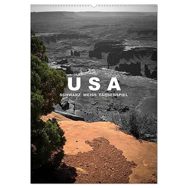 USA - Schwarz weiss Farbenspiel / CH-Version (Wandkalender 2024 DIN A2 hoch), CALVENDO Monatskalender, Mona Stut Artwork
