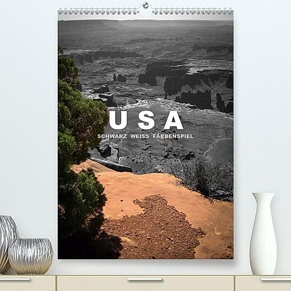 USA - Schwarz weiss Farbenspiel / CH-Version (Premium-Kalender 2020 DIN A2 hoch), Mona Stut Artwork