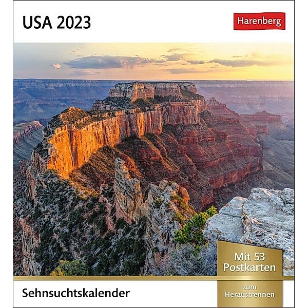 USA Sehnsuchtskalender 2023. Wöchentlich Postkarten in einem kleinen Kalender. Foto-Kalender mit typisch amerikanischen, Christian Heeb