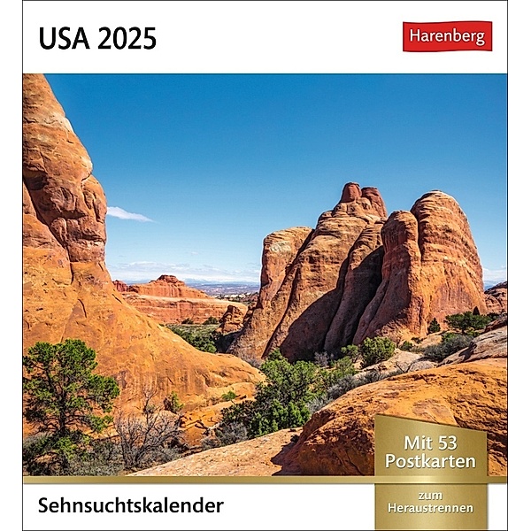 USA Sehnsuchtskalender 2025 - Wochenkalender mit 53 Postkarten