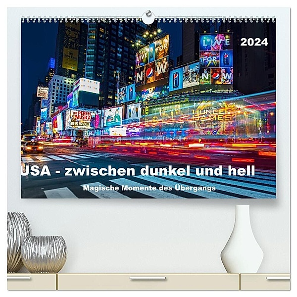USA - Zwischen dunkel und hell (hochwertiger Premium Wandkalender 2024 DIN A2 quer), Kunstdruck in Hochglanz, Mike Hans Steffl