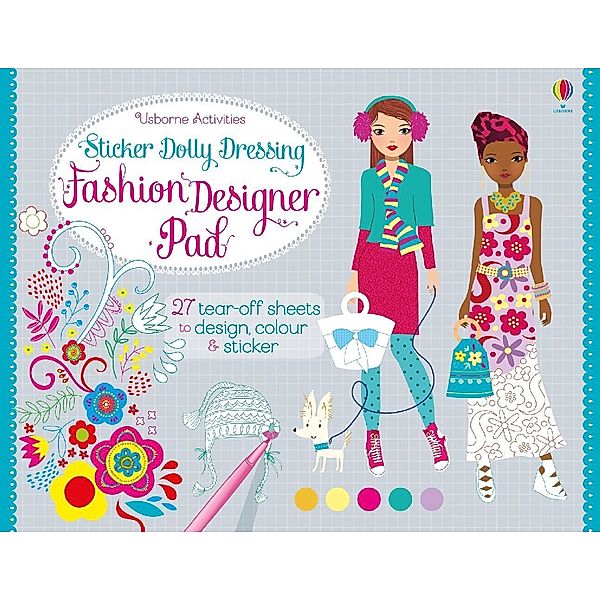 Usborne Activities / Sticker Dolly Dressing Fashion Designer Pad, Fiona Watt