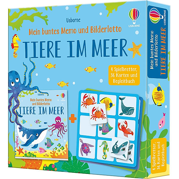 Usborne Memo-und-Bilderlotto-Reihe - Mein buntes Memo und Bilderlotto: Tiere im Meer, Kate Nolan