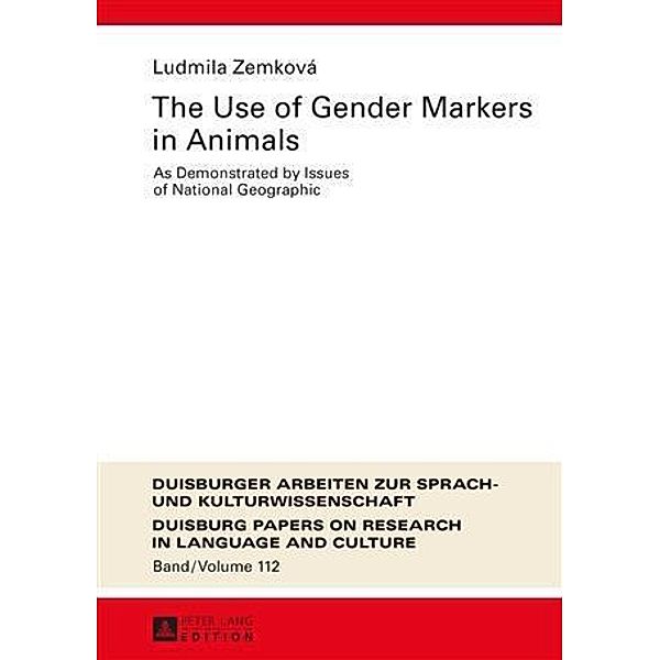 Use of Gender Markers in Animals, Ludmila Zemkova
