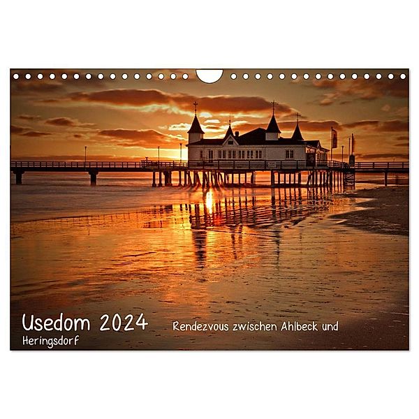 Usedom 2024 Rendezvous zwischen Ahlbeck und Heringsdorf (Wandkalender 2024 DIN A4 quer), CALVENDO Monatskalender, Marko Knuth