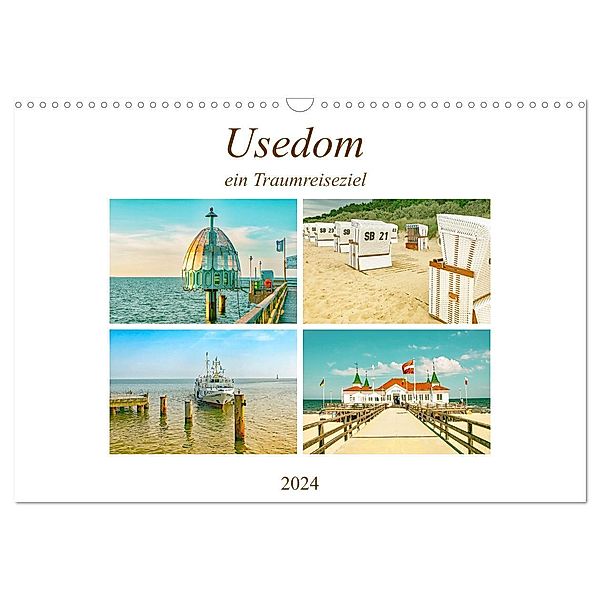 Usedom - ein Traumreiseziel (Wandkalender 2024 DIN A3 quer), CALVENDO Monatskalender, Nina Schwarze