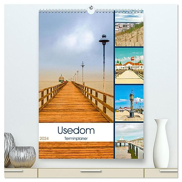 Usedom - Terminplaner (hochwertiger Premium Wandkalender 2024 DIN A2 hoch), Kunstdruck in Hochglanz, Nina Schwarze