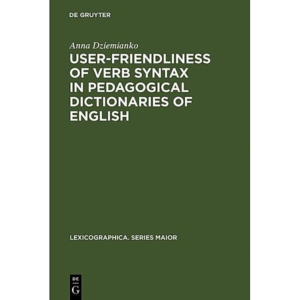 User-friendliness of verb syntax in pedagogical dictionaries of English / Lexicographica. Series Maior Bd.130, Anna Dziemianko