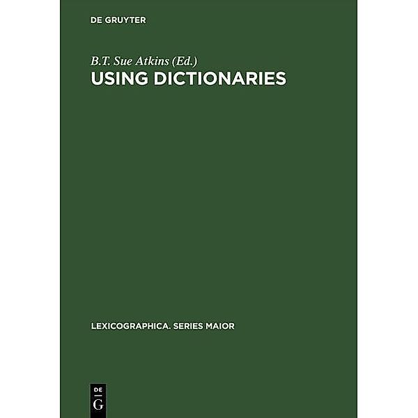 Using Dictionaries / Lexicographica. Series Maior Bd.88
