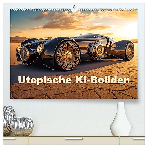 Utopische KI-Boliden (hochwertiger Premium Wandkalender 2025 DIN A2 quer), Kunstdruck in Hochglanz, Calvendo, Liselotte Brunner-Klaus