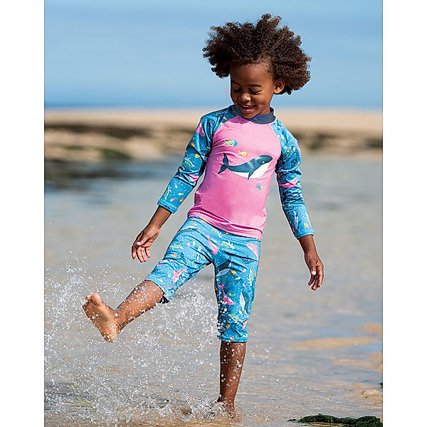 frugi UV-Bade-Set WHALE 2-teilig in blau/rosa