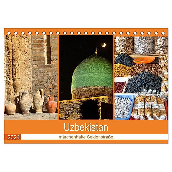 Uzbekistan - märchenhafte Seidenstrasse (Tischkalender 2024 DIN A5 quer), CALVENDO Monatskalender, Brigitte Dürr
