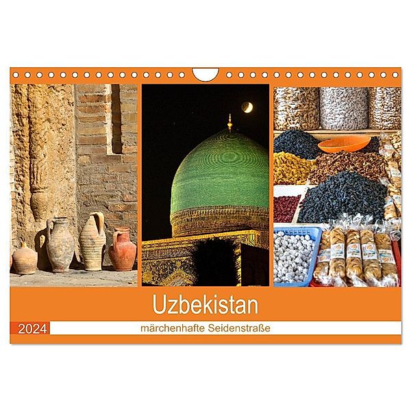 Uzbekistan - märchenhafte Seidenstrasse (Wandkalender 2024 DIN A4 quer), CALVENDO Monatskalender, Brigitte Dürr