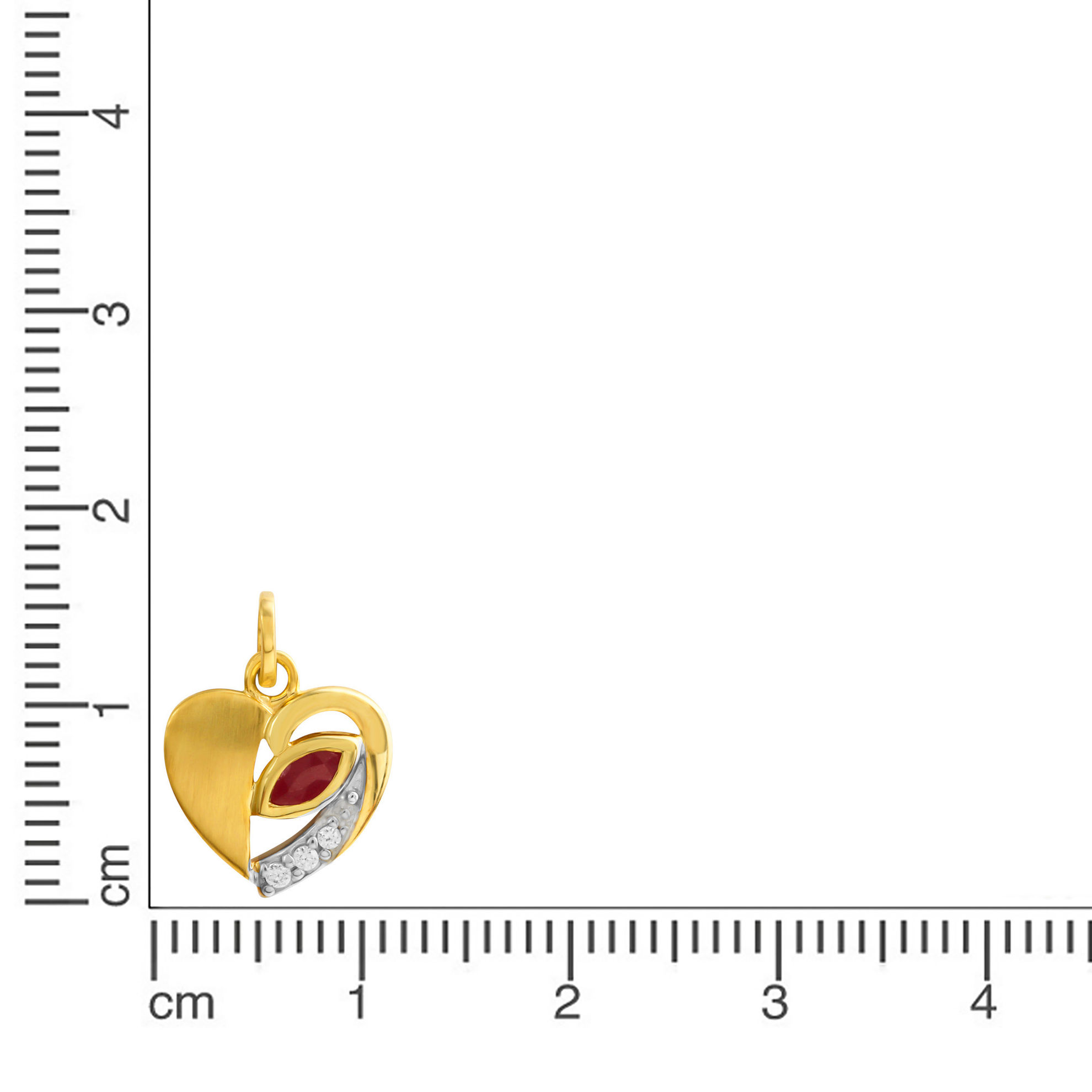 333 1,6cm Gold Anhänger V Rubin Matt Glanz -