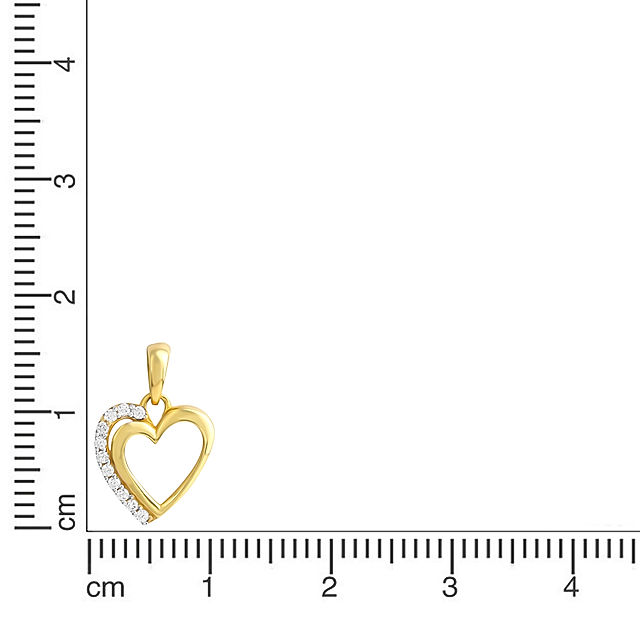 Zirkonia Gold - Anhänger V 1,6cm Glänzend 333