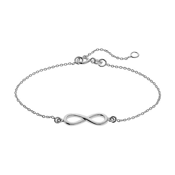 V Armband 925/- Sterling Silber 16+3cm Glänzend