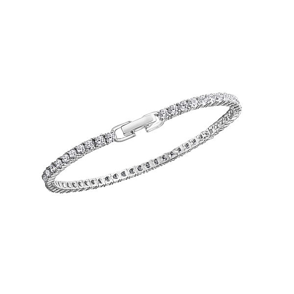 V Armband 925/- Sterling Silber Zirkonia weiß 18+2cm Glänzend