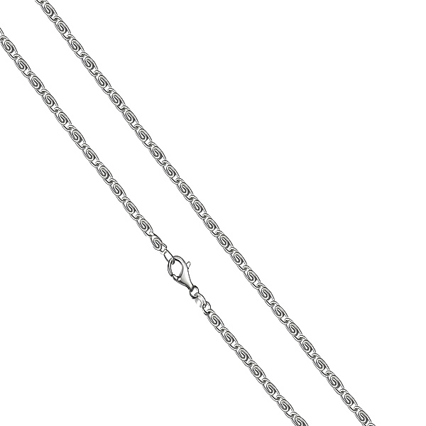 V Collier 925/- Sterling Silber 42cm Diamantiert