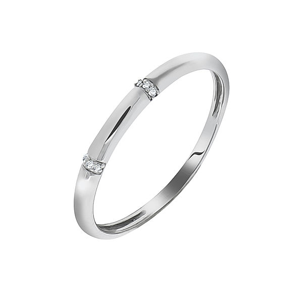 V Ring 375/- Gold Diamant weiß Glänzend 0,020ct (Größe: 058 (18,5))