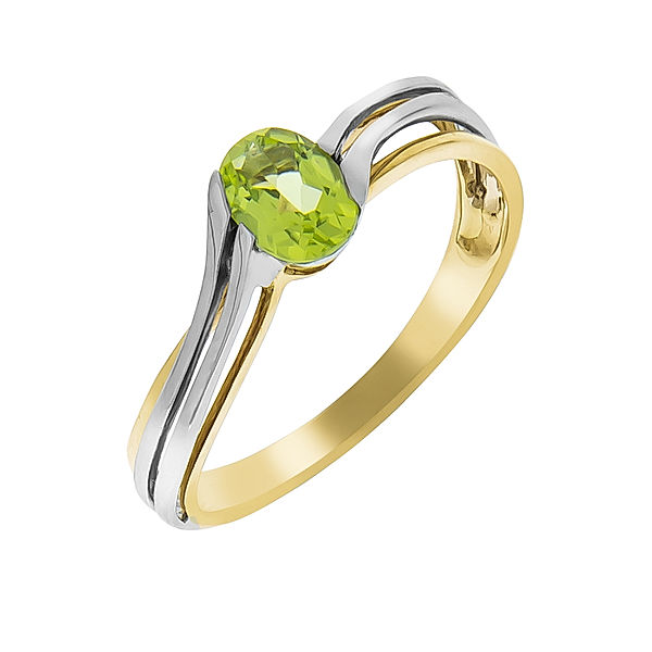 V Ring 375/- Gold Peridot grün Glänzend 0,85ct. (Größe: 054 (17,2))
