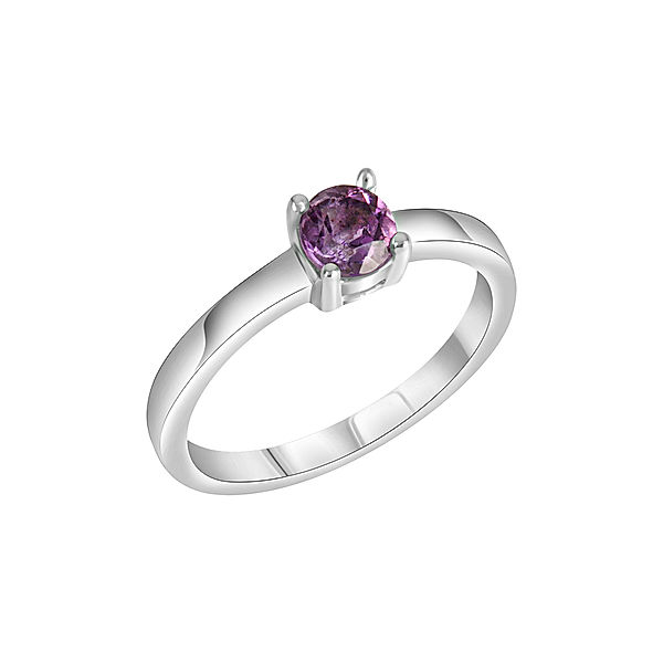 V Ring 925/- Sterling Silber Amethyst lila Glänzend (Größe: 062 (19,7))