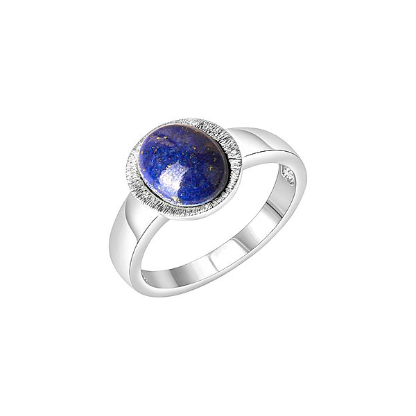 V Ring 925/- Sterling Silber Lapislazuli blau Matt/Glanz (Größe: 052 (16,6))