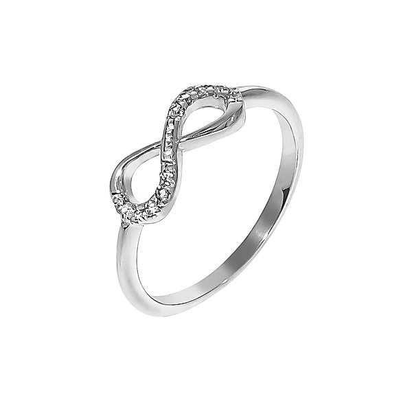 V Ring 925/- Sterling Silber Zirkonia weiß Glänzend (Größe: 062 (19,7))