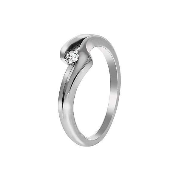 V Ring 925/- Sterling Silber Zirkonia weiß Glänzend (Größe: 062 (19,7))