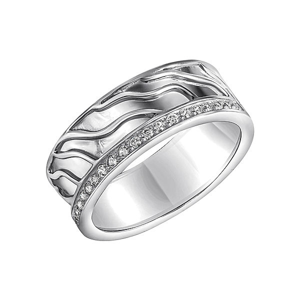 V Ring 925/- Sterling Silber Zirkonia weiß Glänzend (Größe: 054 (17,2))