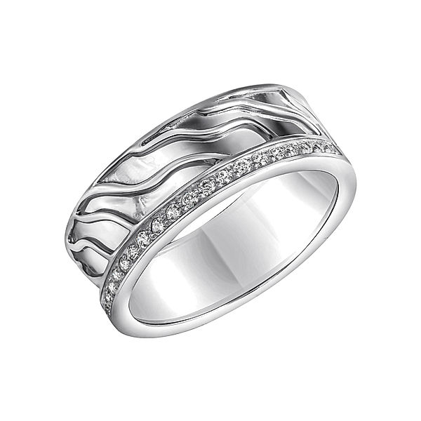 V Ring 925/- Sterling Silber Zirkonia weiß Glänzend (Größe: 062 (19,7))