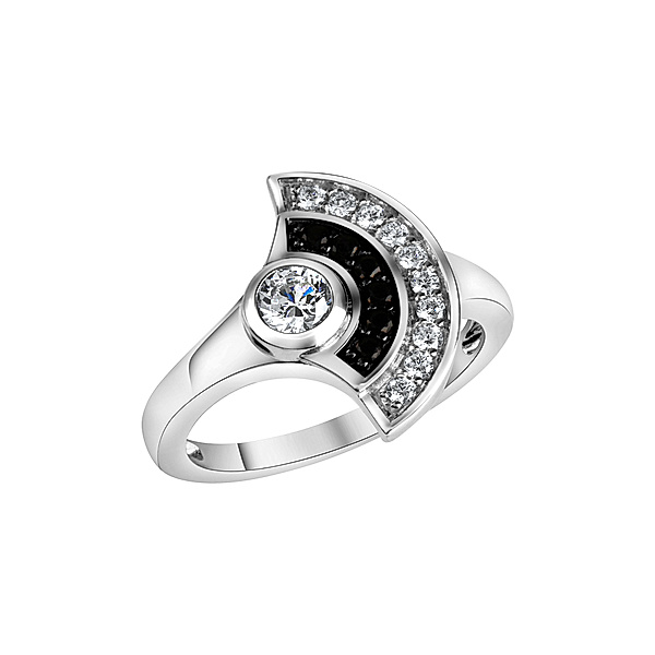 V Ring 925/- Sterling Silber Zirkonia weiß Glänzend (Größe: 058 (18,5))