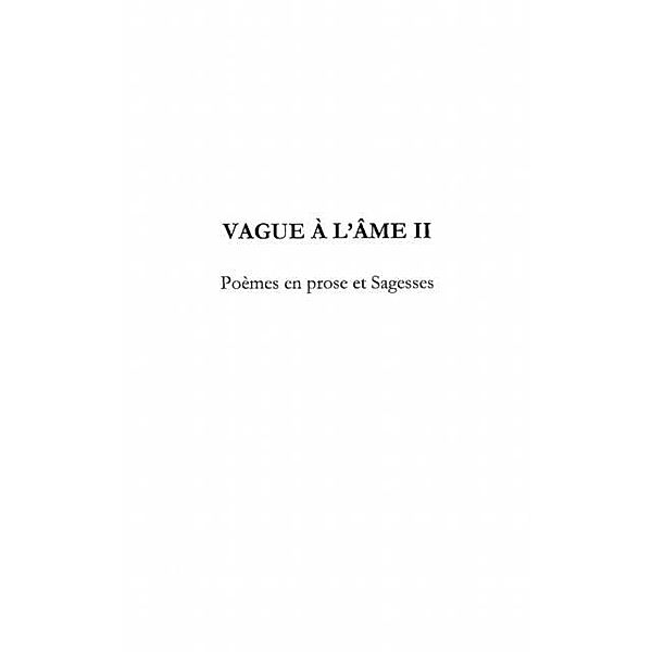 Vague A l'Ame ii - poemes en prose et sa / Hors-collection, Albert Ngou Ovono