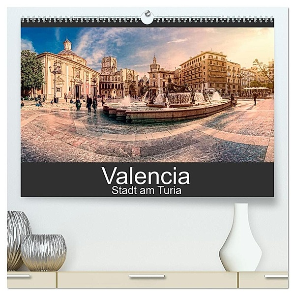 Valencia - Stadt am Turia (hochwertiger Premium Wandkalender 2024 DIN A2 quer), Kunstdruck in Hochglanz, Hessbeck Photography