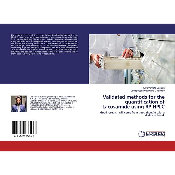 Validated methods for the quantification of Lacosamide using RP-HPLC, Kurra Venkata Gopaiah, Duddempudi Prathyusha Chowdary