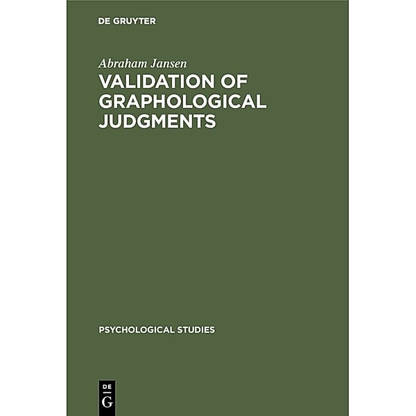 Validation of graphological judgments, Abraham Jansen