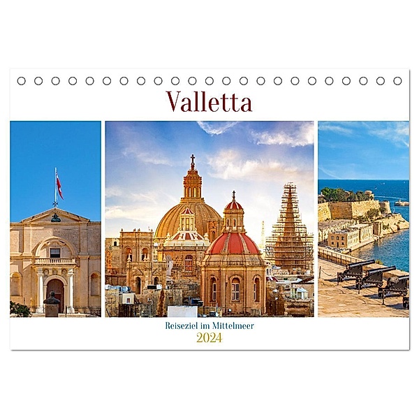 Valletta - Reiseziel im Mittelmeer (Tischkalender 2024 DIN A5 quer), CALVENDO Monatskalender, Nina Schwarze