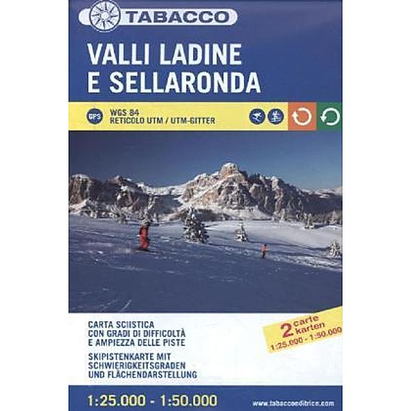 Valli Ladine e Sellaronda, Skipistenkarte. Valli Ladine e Sellaronda, Carta Sciistica