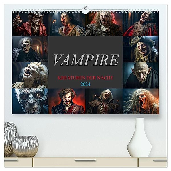 Vampire - Kreaturen der Nacht (hochwertiger Premium Wandkalender 2024 DIN A2 quer), Kunstdruck in Hochglanz, Dirk Meutzner