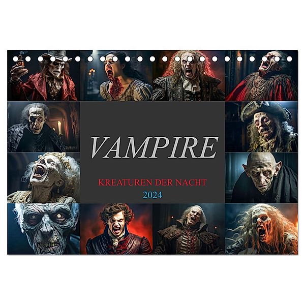 Vampire - Kreaturen der Nacht (Tischkalender 2024 DIN A5 quer), CALVENDO Monatskalender, Dirk Meutzner