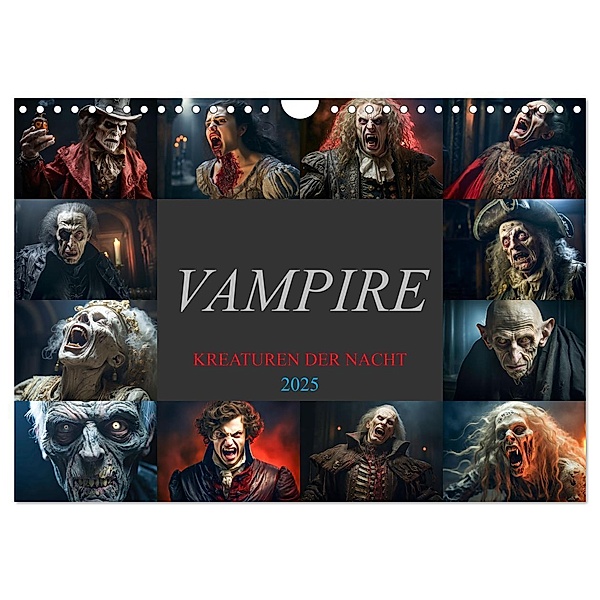 Vampire - Kreaturen der Nacht (Wandkalender 2025 DIN A4 quer), CALVENDO Monatskalender, Calvendo, Dirk Meutzner