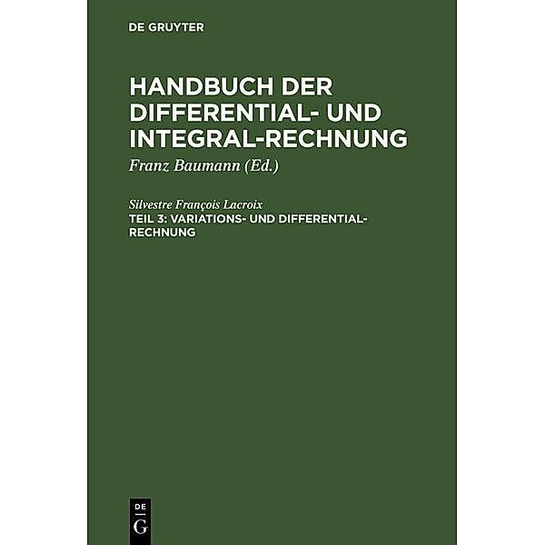 Variations- und Differential- Rechnung, Silvestre François Lacroix