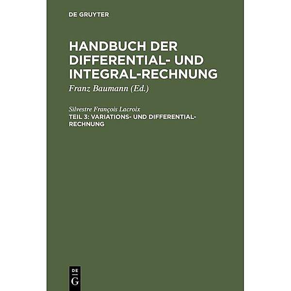 Variations- und Differential- Rechnung, Silvestre François Lacroix