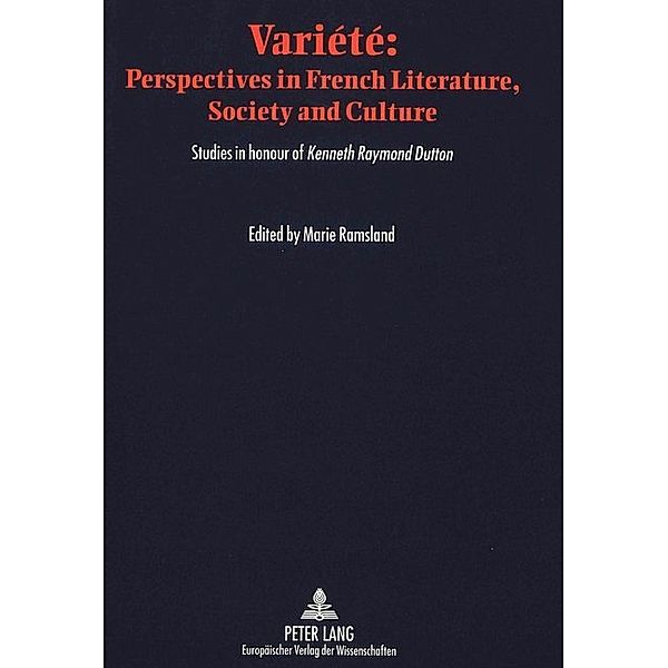 Variété: Perspectives in French Literature, Society and Culture
