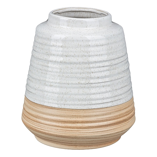 Vase MODERN EARTH aus Porzellan, 18x18x20 cm, hellbraun
